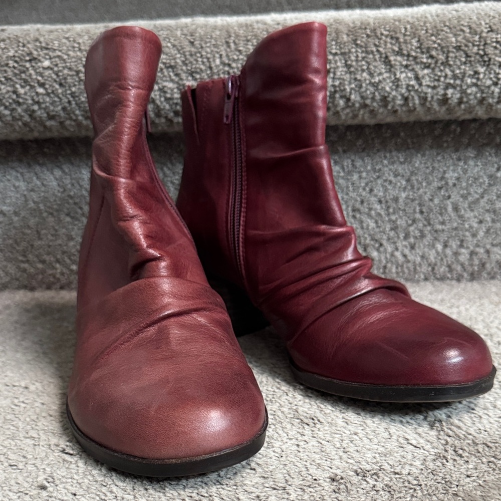 Miz Mooz Burgundy Ankle Boots